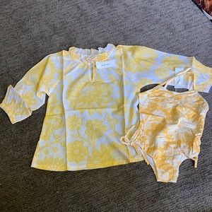 NWT -Stella Cove swimsuit with matching coverup (yellow)